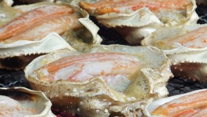 蟹の甲羅焼き