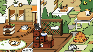 新グッズを置いた庭