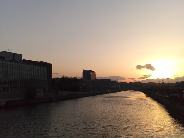 関東学院大学前の夕焼け