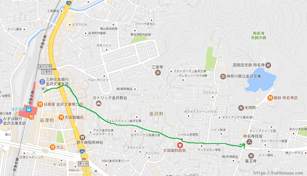 金沢文庫から称名寺への道