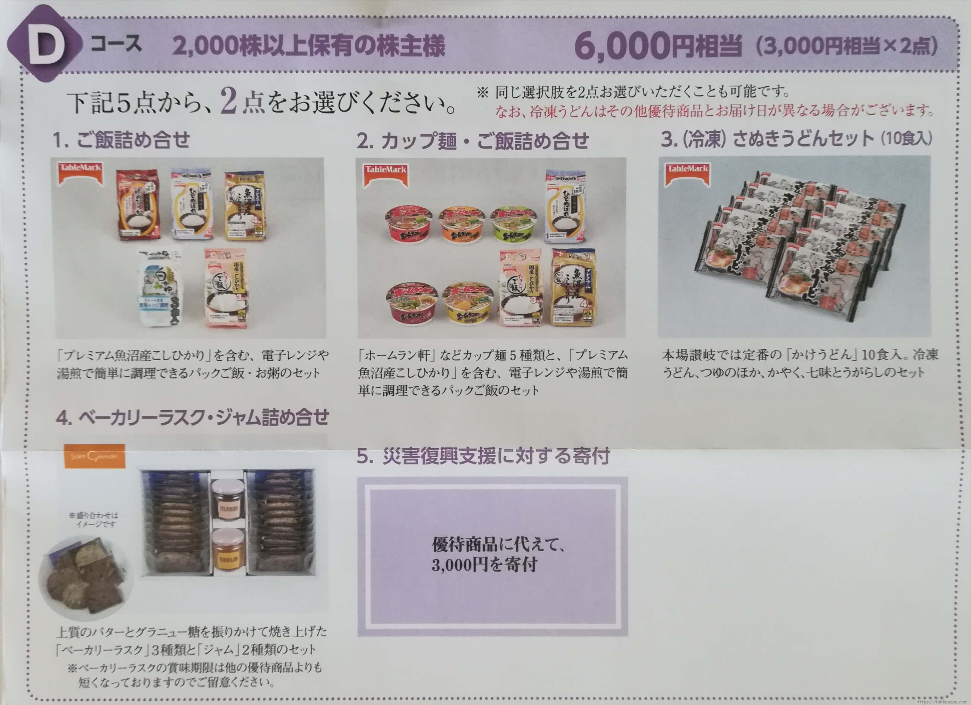 JT株主優待(Dコース)